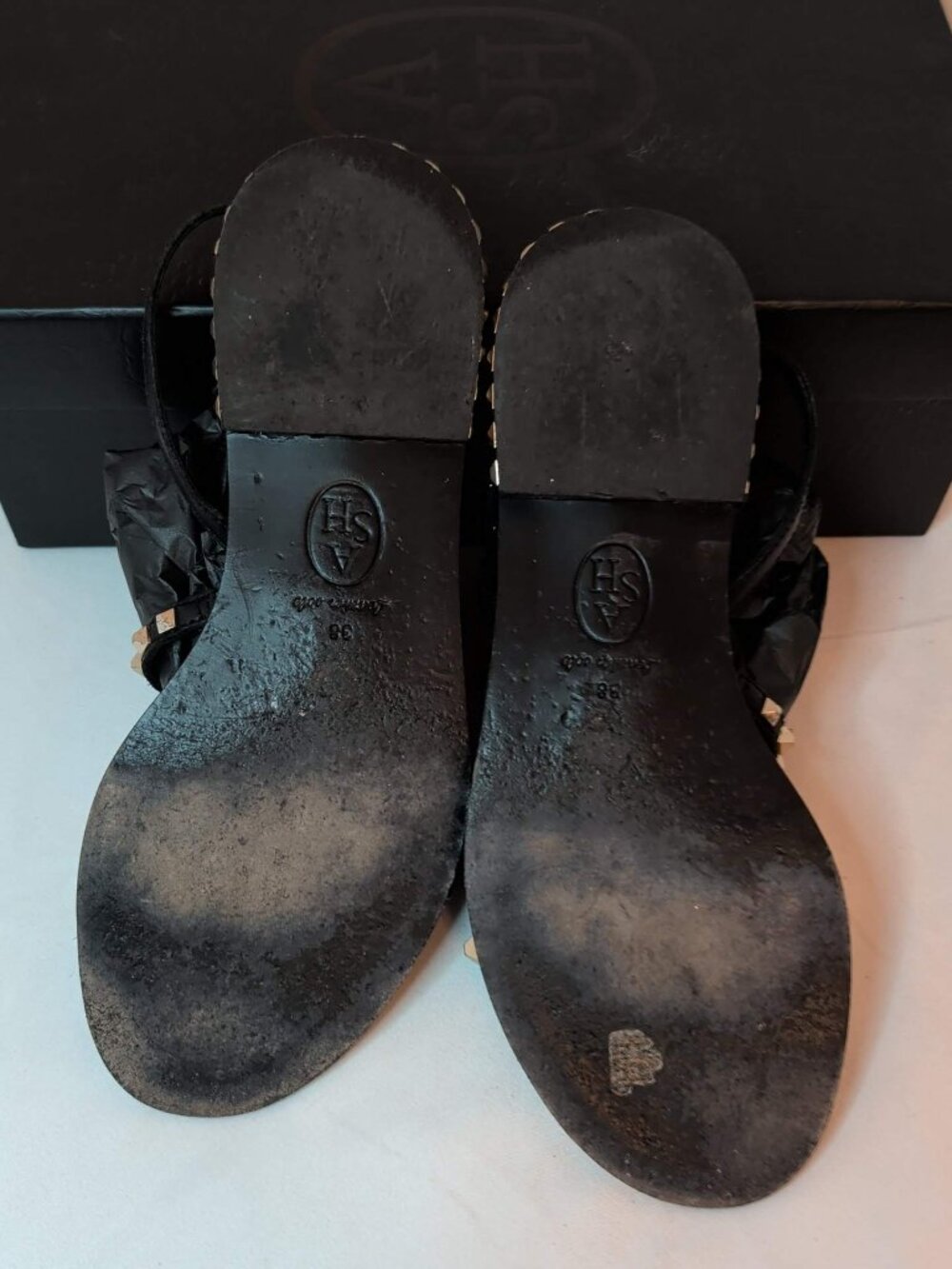 Ash Black and Gold Peace Leather Sandals - Picture 5 of 8
